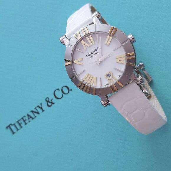 RARE Tiffany & Co. Stainless Steel Ceramic 18k Gold 30mm Atlas Automatic Watch. - Picture 1 of 11